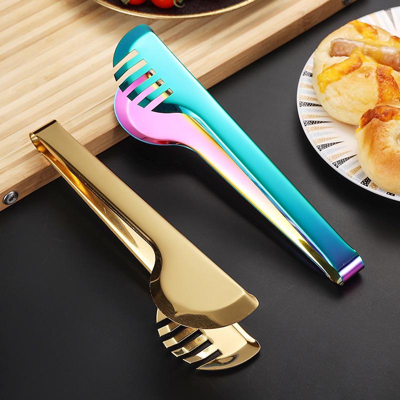 Stainless Steel Non-Stick Food Tongs Salad Beef Buffet Clamp Outdoor BBQ Clips Home Cooking Utensils