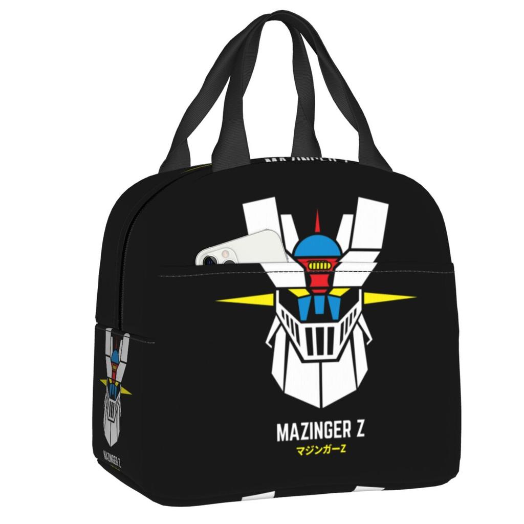 Custom Ufo Robot Grendizer Goldrake Mazinger Z Portable Lunch Boxes for Women Leakproof Thermal Cooler Food Insulated Lunch Bag