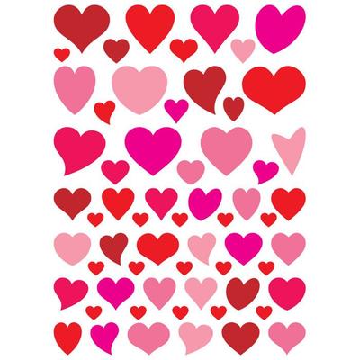 MégaCréa DIY - Solid Heart Stickers from 1 To 4 Cm 122 Pieces