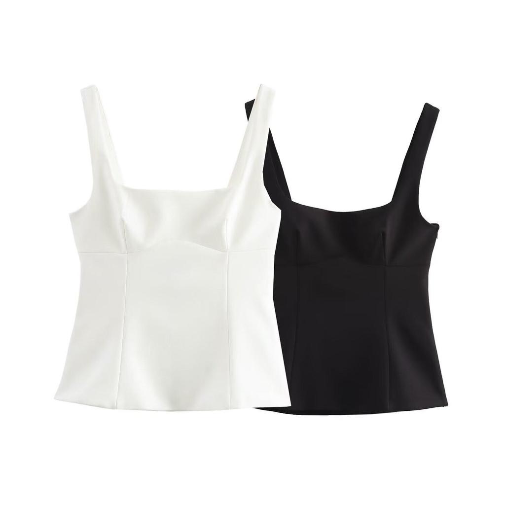 Spring 2025 Sweet Slim Fit Women's Camisole with Bow Back Decoration