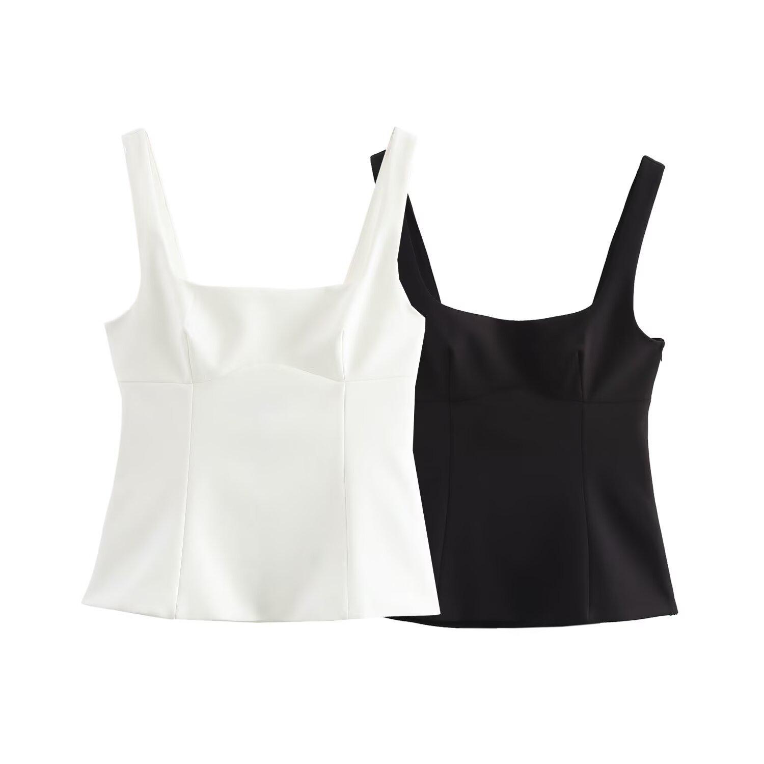 

Spring 2025 Sweet Slim Fit Women s Camisole with Bow Back Decoration L чёрный