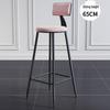 Modern Wrought Iron Bar Stool with Backrest - High Stool for Dining, Light Luxury Design