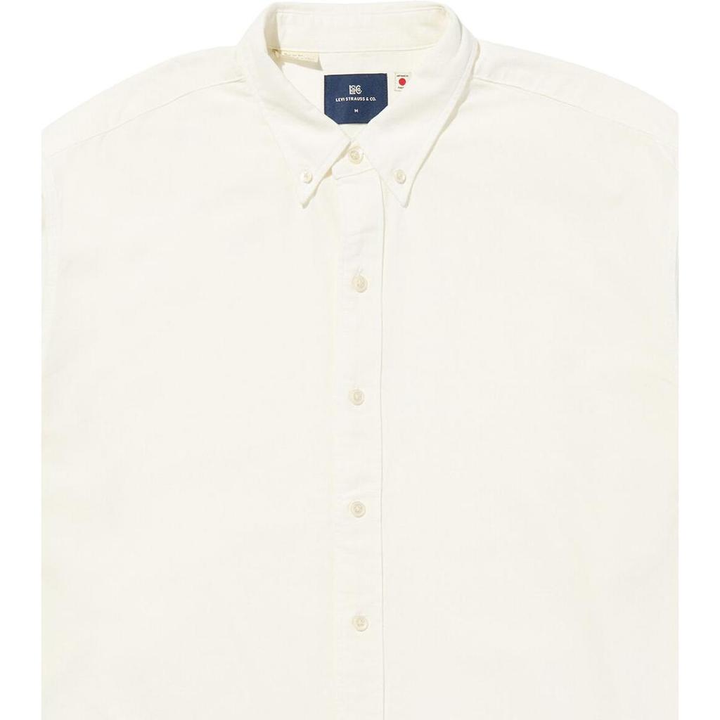 Levis SS25 Bluetab™ Series Solid Color Comfortable Button-Up Long Sleeve Shirt Men shirts White 001LI-0001