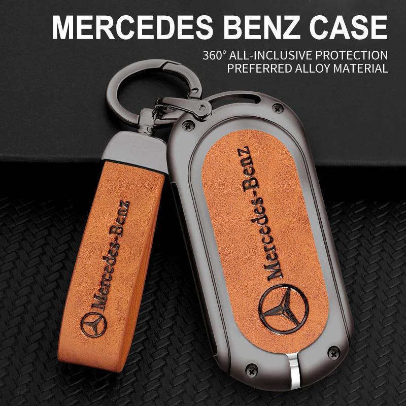 

2025 New Zinc Alloy Leather Car Key Case Cover Holder Protector For Mercedes Benz 2022 C S Class W206 W223 S350 C260 C300 S400 S
