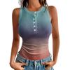 Women Sleeveless Button Front Ribbed Knit Tank Top Casual Fitted Henley Shirt for Summer Daily Wear