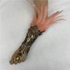 Retro Halloween Feather Cuffs Embroidery Women Feather Lace Glove Halloween Wristband  Festival