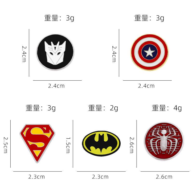 Transformers series cartoon badges Avengers Marvel movie peripherals Team America Spider-Man brooch