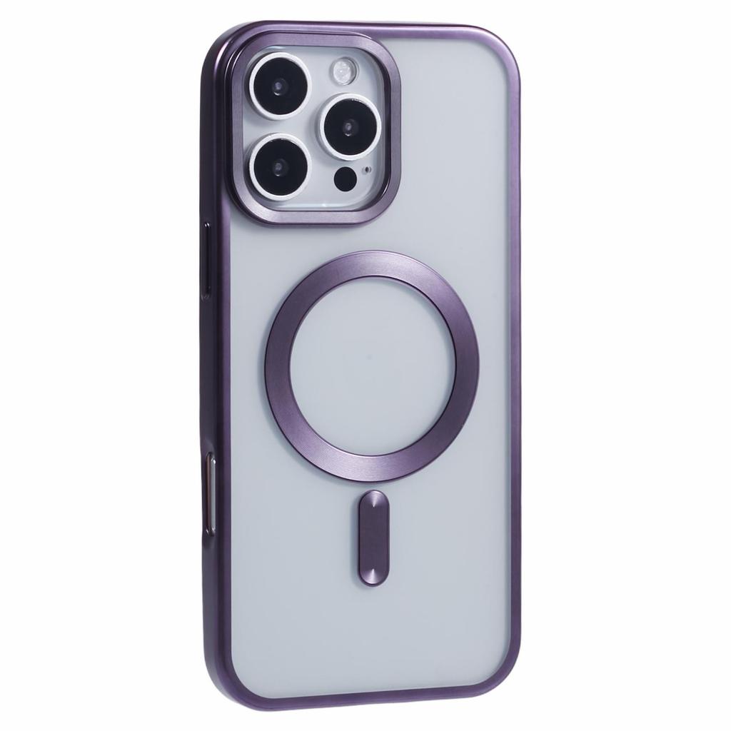 For iPhone 16 Pro Case Matte Electroplating Phone Cover Compatible with MagSafe