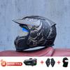 Full Face Motorcycle Helmet With Detachable Bluetooth Module ABS Shell Unisex All Season Retro Style