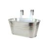 Oval Metal Double Hook Hanging Flower Pot for Railings and Fences