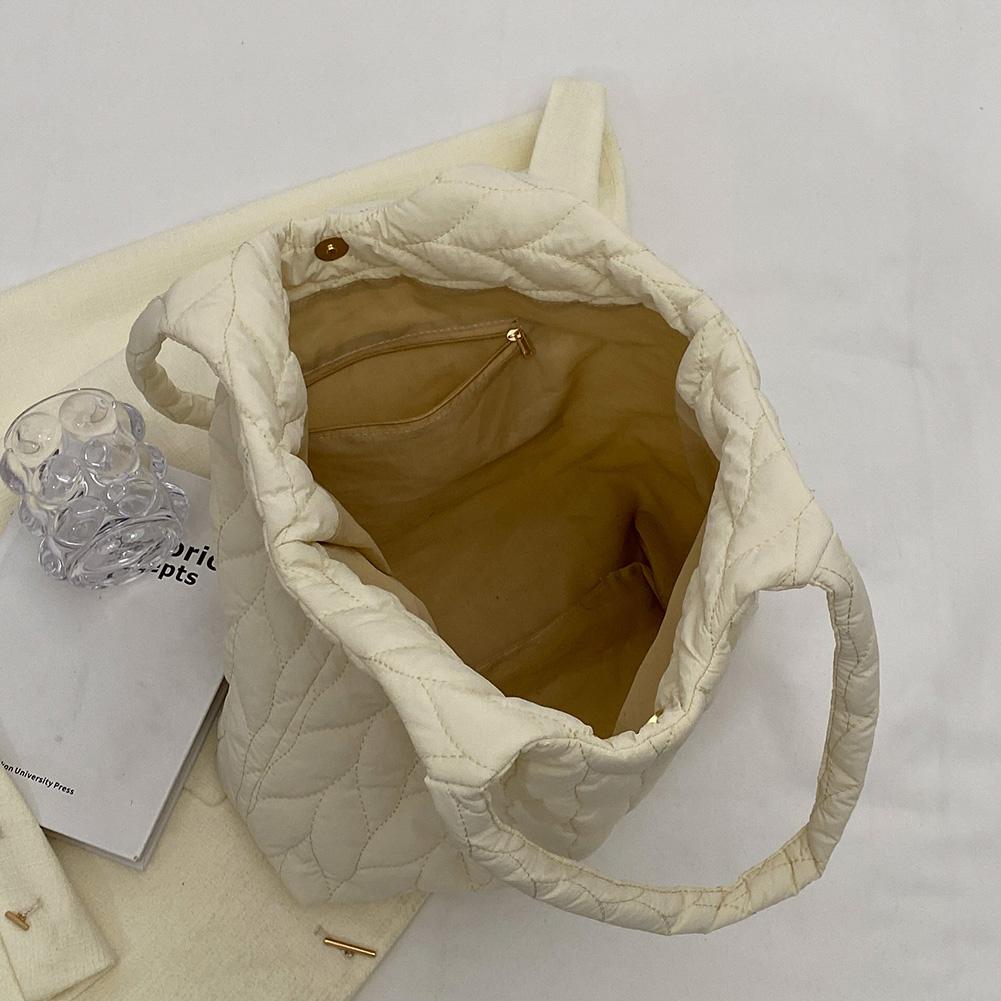 Casual Hand Bags Embroidery Thread Quilted Top-handle Bag Large Capacity Fashion Elegant Soft Cotton-Padded for Weekend Vacation