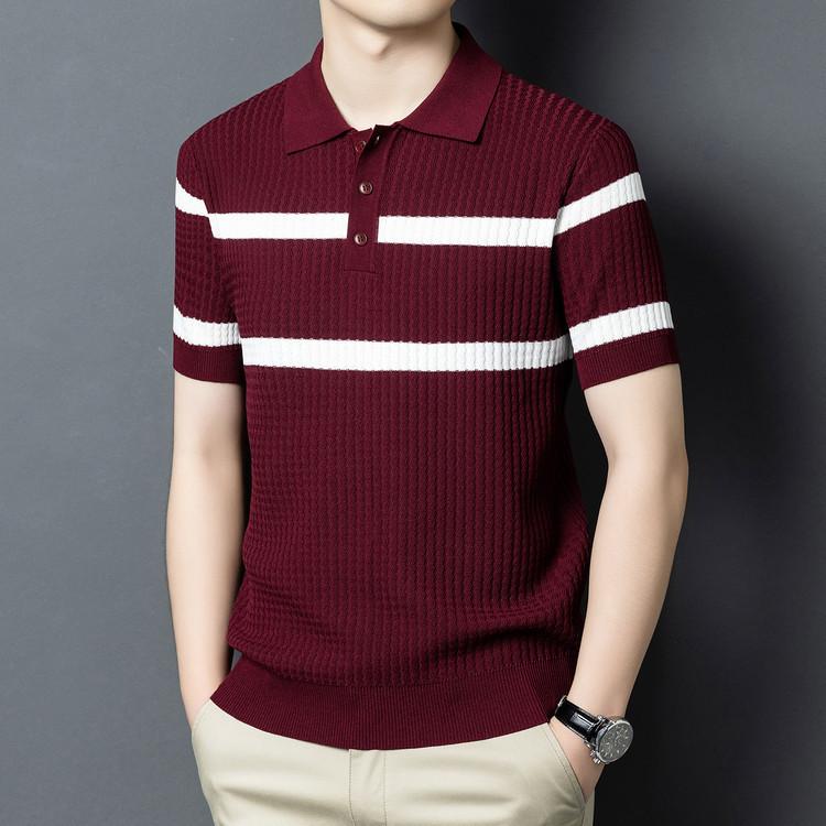 Business Casual Lapel Collar Short Sleeve Men s Trendy Fashion M