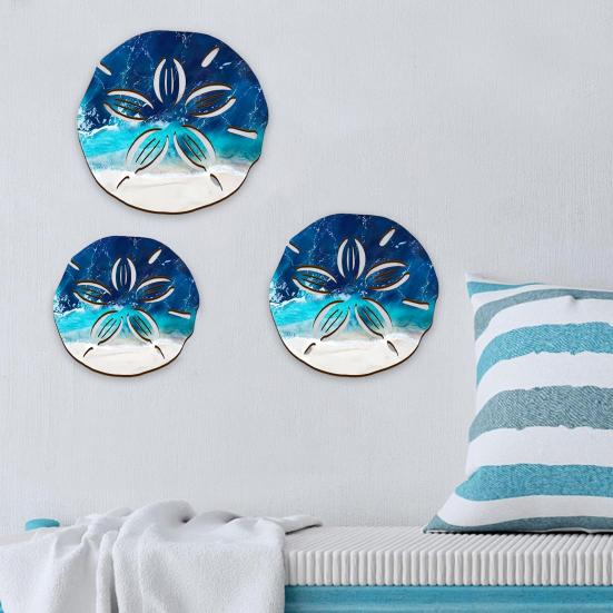 Decorazione da Parete con Monete Ornamenti in Legno Ecologici Tema Oceano Design Artistico Arte da Parete per Soggiorno Camera da Letto Studio