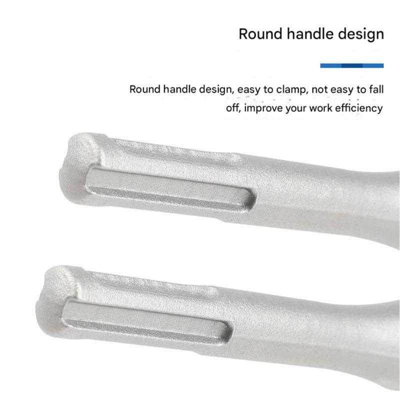 Electric Hammer Chisel Slotted Flat Carving Cutter Grinding Bending Chisel Round Handle Wall Brick Tool Heavy Duty