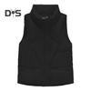 Women Fall Winter Vest Coat Thickened Padded Solid Color Sleeveless Cardigan Zipper Closure Stand Collar Pockets Windproof Warm Women Plus Size