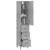 VidaXL Highboard Concrete Grey 34.5x34x180 Cm Engineered Wood 3198869
