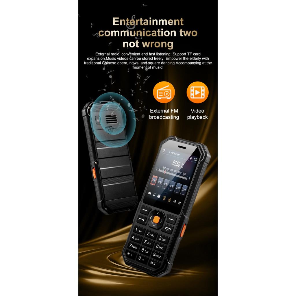 Rugged Feature Phone,2.4 Inch Screen,Triple SIM 3 Standby,Large Capacity Battery,Loud Speaker Physical Keypad Mobile Phone for Outdoor & Daily Use
