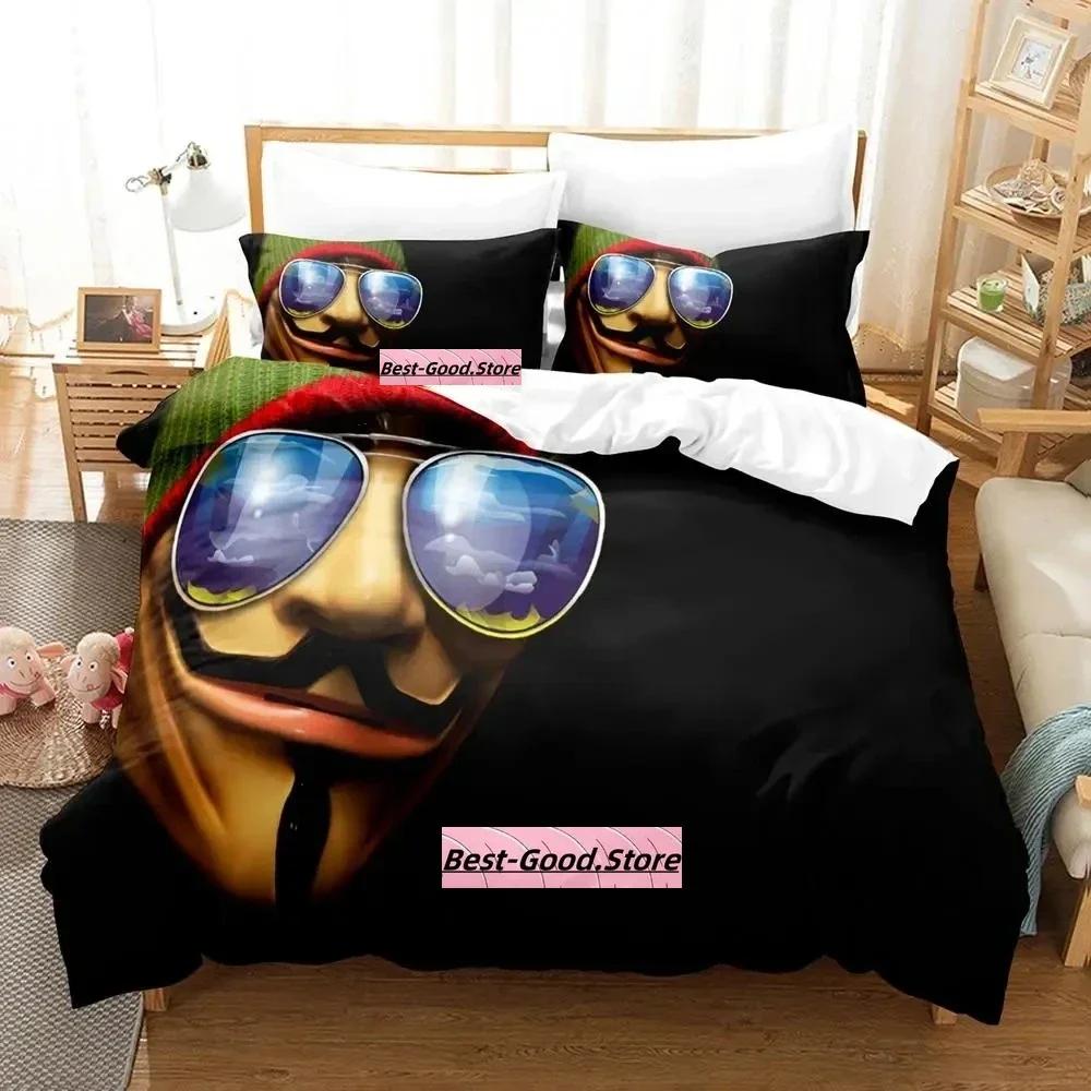 New Personality Technology Anonymous Bedding Set Single Twin Full Queen King Size Bed Set Adult Kid Bedroom Duvetcover Sets