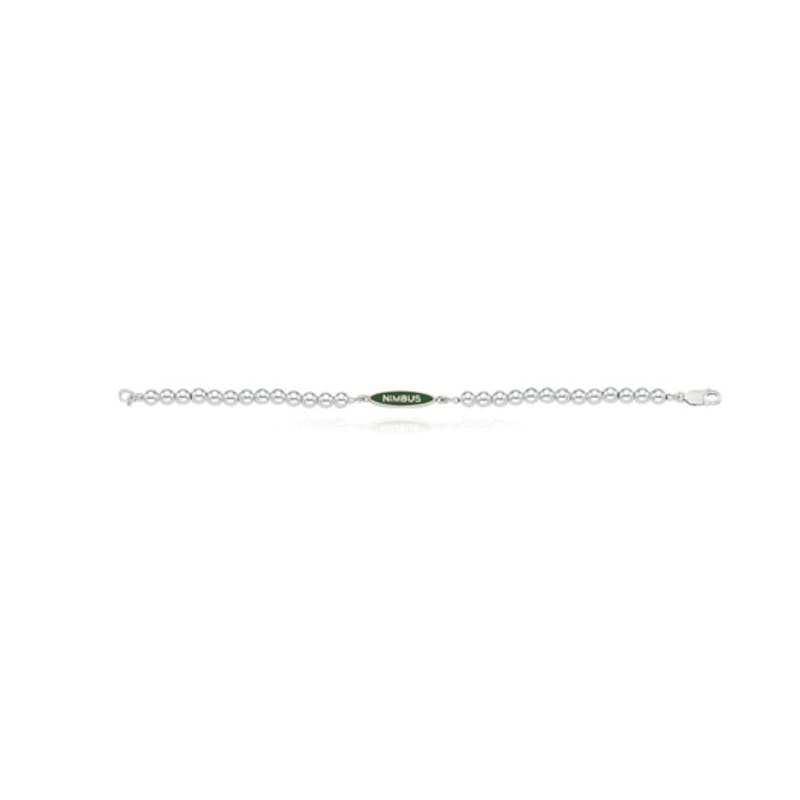 NIMBUS GREEN TAG SILVER BALL BRACELET