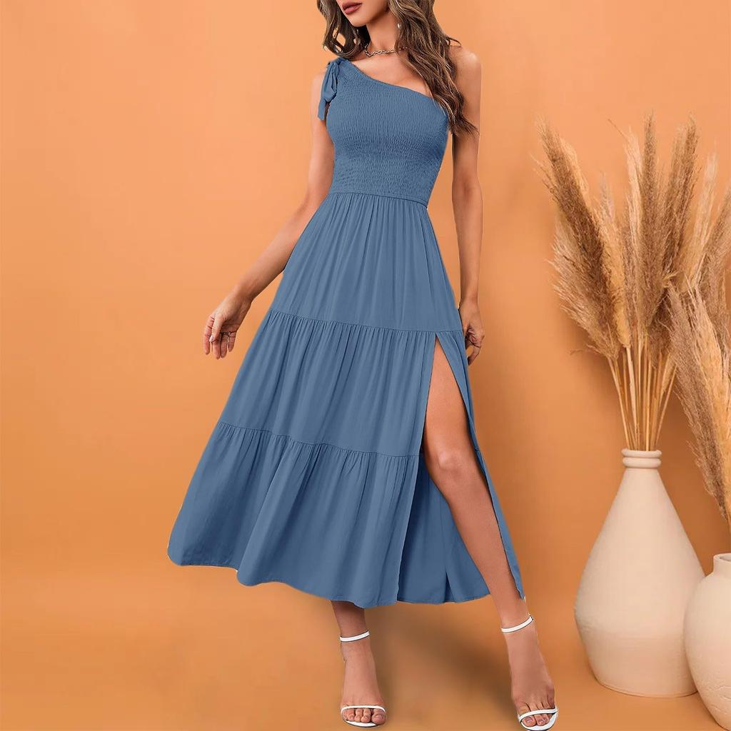 Fashion Women's Summer Casual Fashion Solid Color Pullover Sleeveless Dress