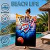 Thunder OKC Basketball Beach Towel, Microfiber Beach Towel, Perfect For Pool, Beach, Travel, Home Decor Beach Party Fan Gifts