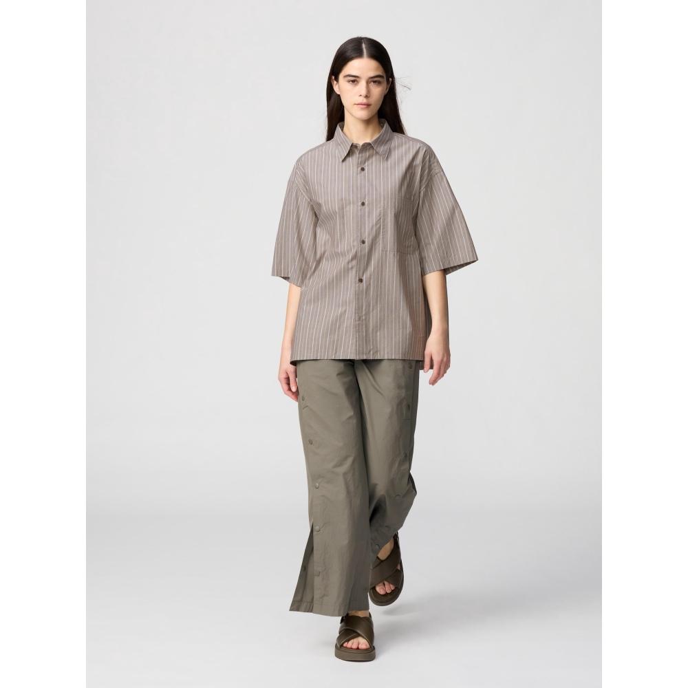 Uniqlo BroAdcloth Oversized Shirt  Short Sleeve  Stripe A