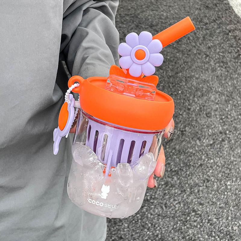 

New girls summer tea cup office high value straw cup adult portable Single cup