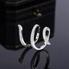 New Fashion 925 Silver Ring Geometric Zircon Ring Irregular Line Ring Personality Simple Engagement Wedding Jewelry