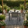 Wasserdichte Terrassenmatte Außenbereich 160x230 cm Schwarz-Weiß Rauten [Teppich2]