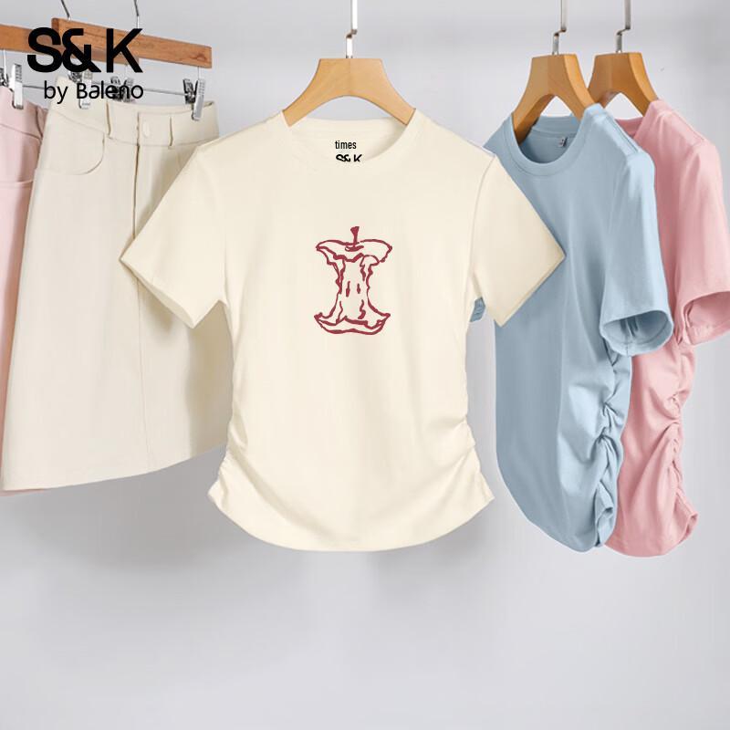 Baleno S&K Pleated Slim Fit Short T-shirt M