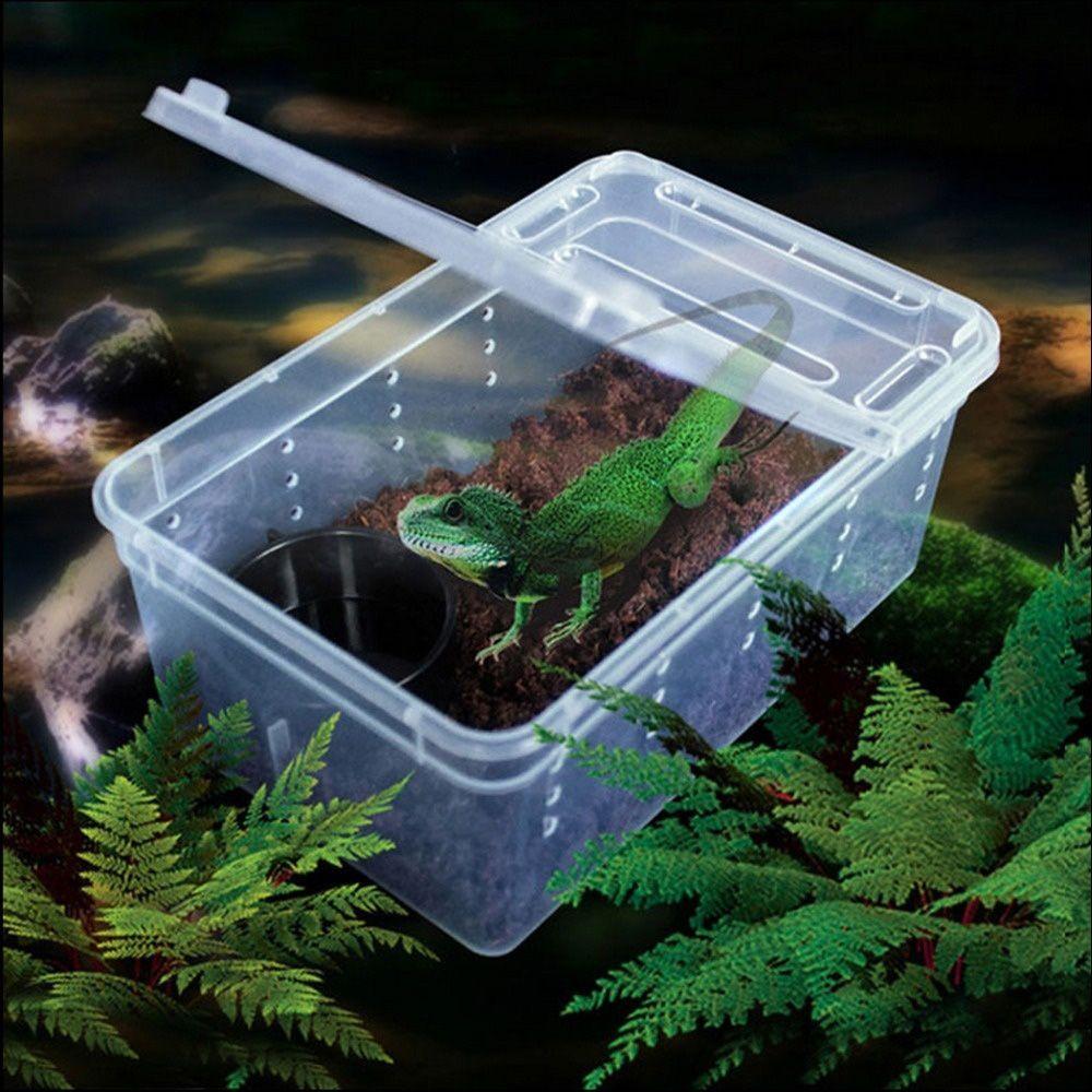 Reptile Frogs Snakes Breeding Cage Transparent Clear Amphibian Terrapin Breeding Box Living House For Lizard Spider Gecko