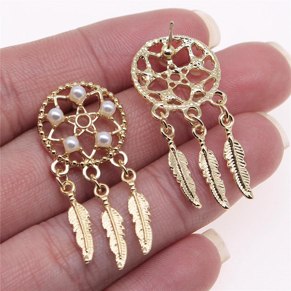 Ohrstecker Pentagramm Traumfänger Vintage Schmuckzubehör QE023