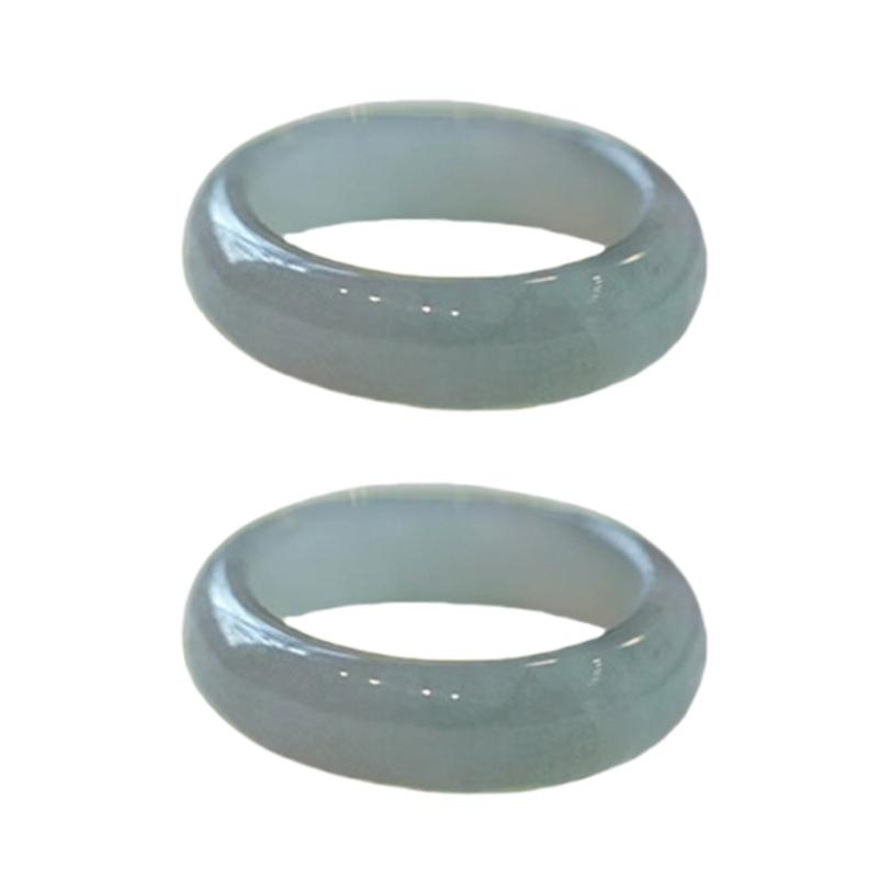 

Кольца из натурального зеленого стекла, ретро китайский стиль, ручная работа, аксессуар для женщин, праздничные подарки, ювелирная коробка в комплекте 1