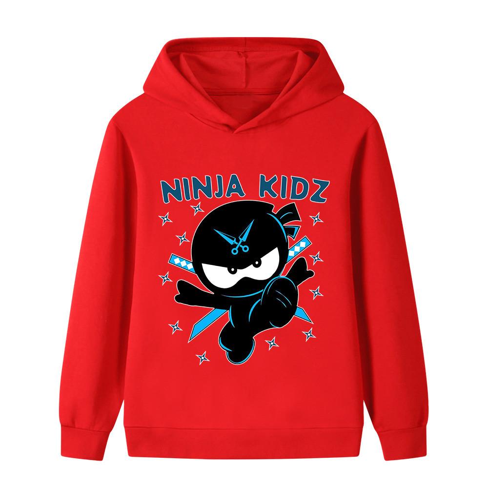 B1176 Multi-color Kids Boys Girls NINJA KIDZ Printed Casual Long Sleeves Hoodie