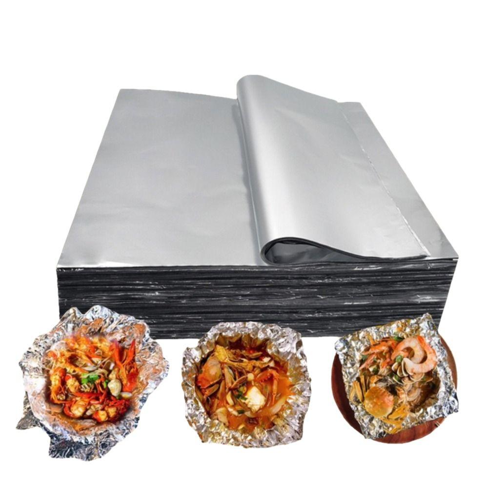 50pcs Square Aluminum Foil Paper Disposable Tin Foil Paper New Kitchen Baking Tool  Barbecue