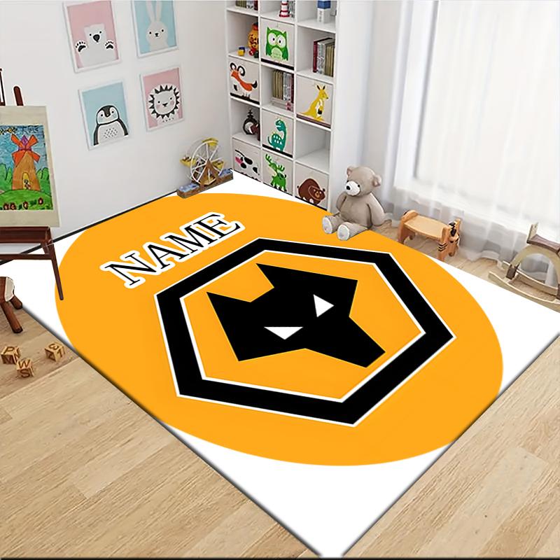 Custom Name Nautical Crest Emblem Carpet Rug Customizable Soft Washable Anti-Slip Home Living Room Sofa Mats Personalized Rug. 0909200