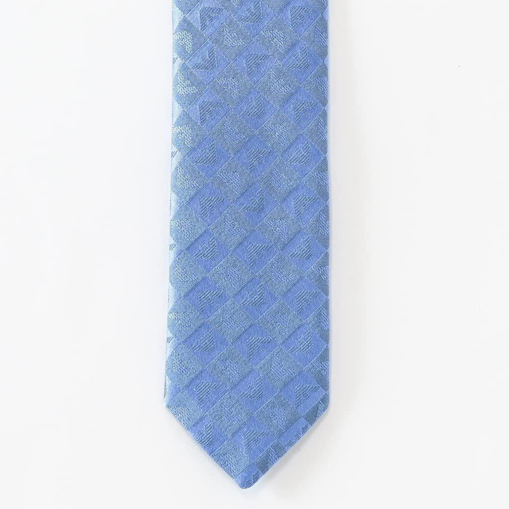 Emporio Armani Mineral Blue Eagle Check Product 340075 2R612 Made in Men's Tie, 7.5cm Wide, 100% Silk, & Design, Number 20431, Italy.