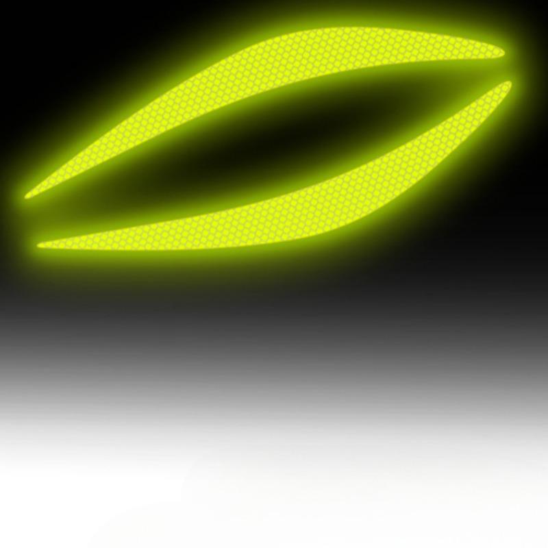 2Pcs/Set Reflective Car Headlight Stickers - Creative Personality Scratch Cover Stickers for Vehicle Hood Decoration