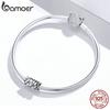 BAMOER 925 Sterling Silver Flower Beads for Women Charm Fit Snake Bracelet DIY Bracelet Fine Jewelry