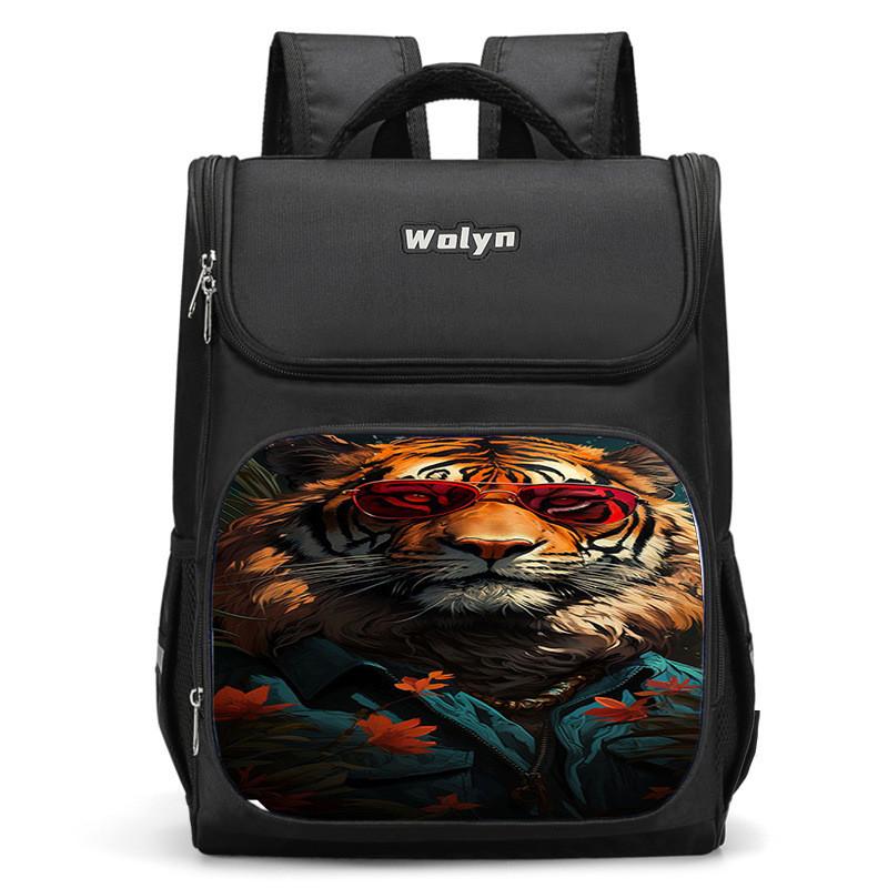 Stylish And Durable Tiger Backpack For Elementary School Kids Unisex High Capacity