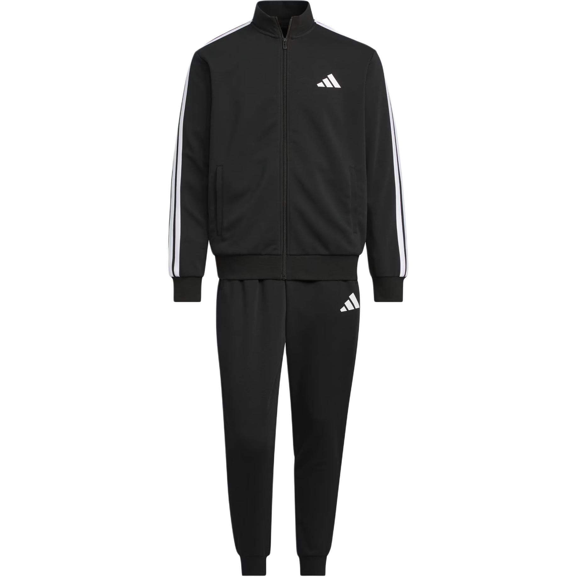 

Adidas Value Range Tracksuit Comfortable Soft Long Sleeve Jacket Fashionable Versatile Cuffed Pants Casual Sports Set Unisex Tracksuit Black JZ1155 L