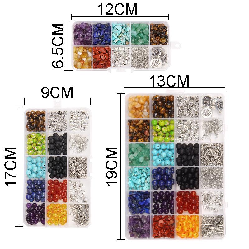7 Chakra Energy Stone Beads Box Set Kits Loose Spacer Charm Accessories Beads With Elastic Crystal String For Jewelry Making Diy