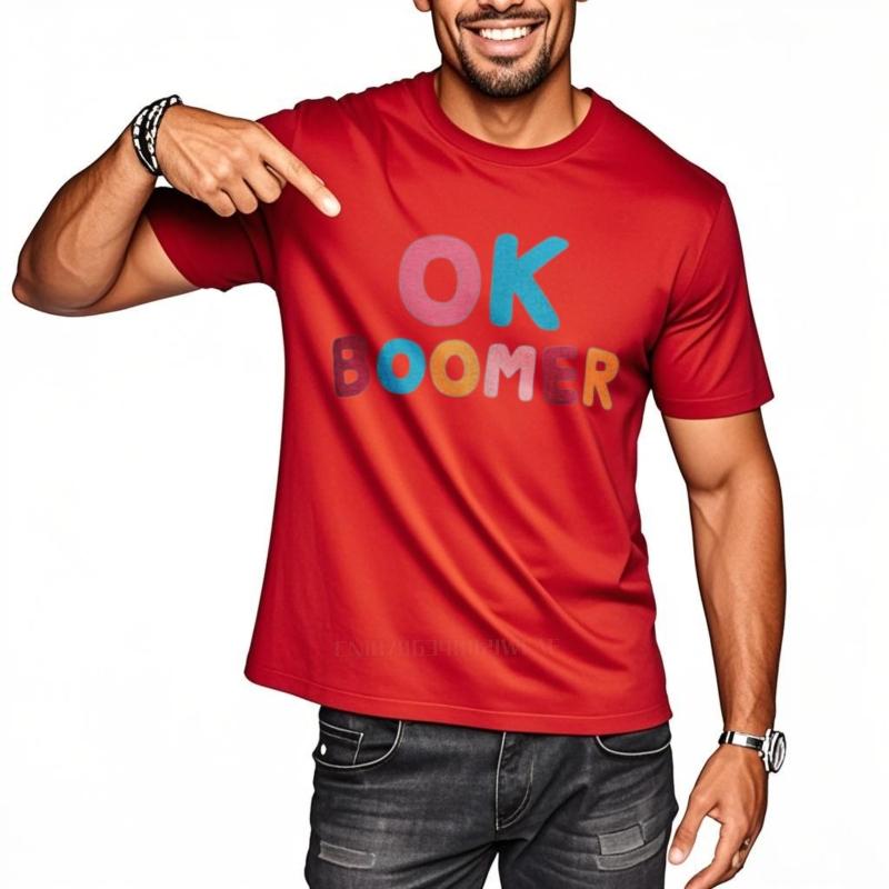 TShirts Men Cotton Tops Ok Boomer TShirt Man Clothes Clothes For Men Oversized TShirt Men Korean Fashion Man oneck Tshirt S