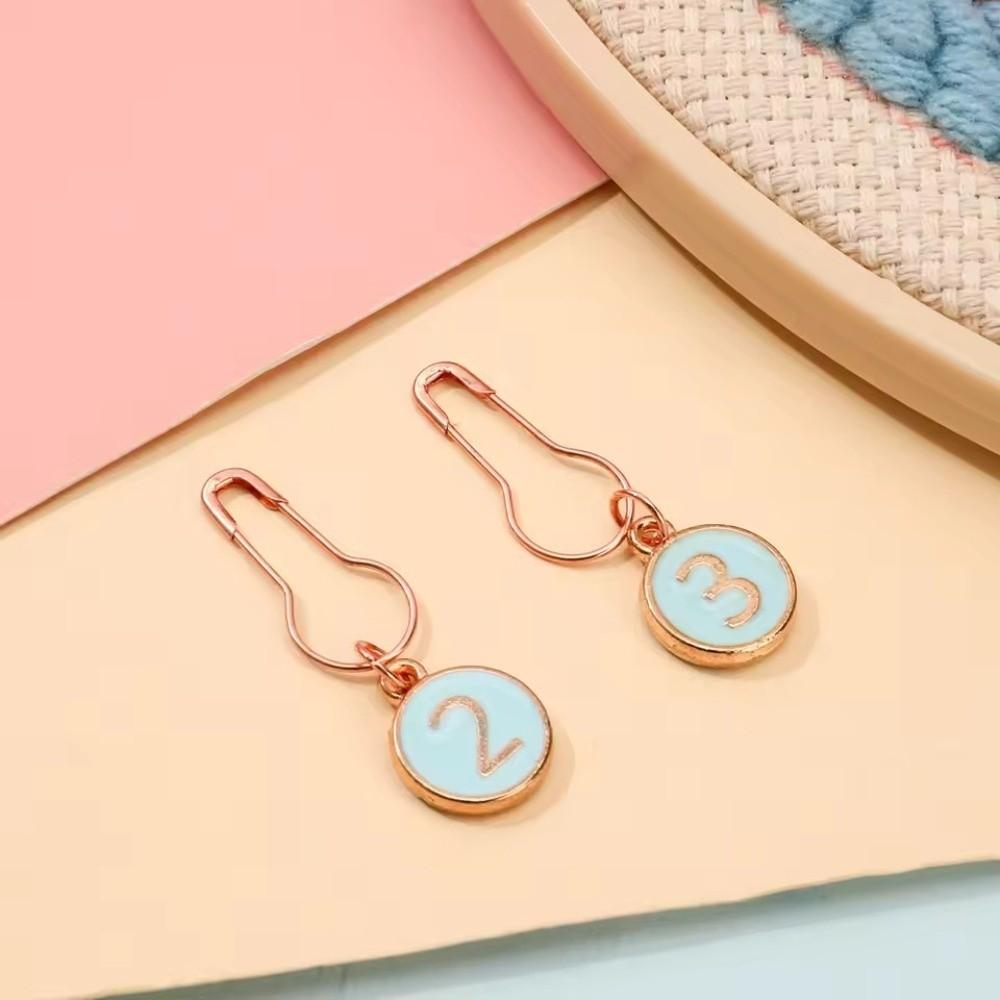 10Pcs/Pack Small Sweater Counter Mark Enamel Charm DIY Crochet Locking Stitch Markers Anti-Unlock Buckle Gourd Shape