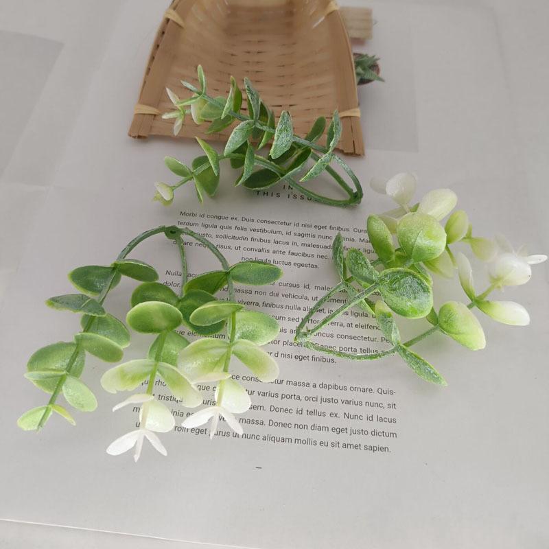 5pcs Mini Branches Stamen DIY Wreath Decorative Accessories Artificial Flower Leaves Grass Christmas Party Decoration Fake Plant