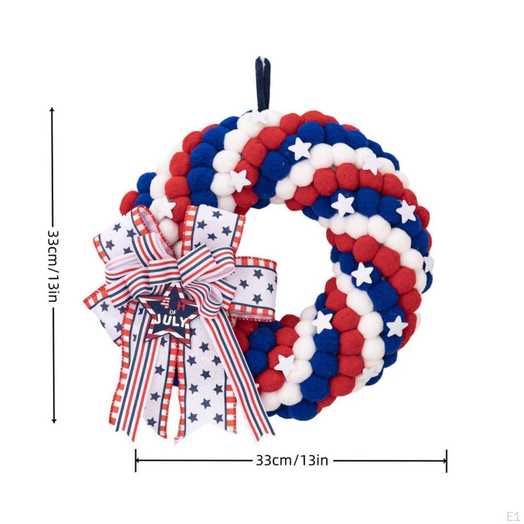 4th of July Wreath Ready to Hang Independence Day Vibrant Colors Door Decor