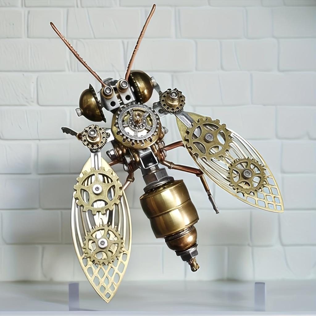 Creative Insect Decor Figurine Mechanical Metal Assembly Model Home Office Gear DIY Craft Desktop Decor Collectible Gift