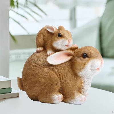 Rabbit Statue Decor Figurine Art Gifts Crafts Sculpture Ornament for Patio Yard