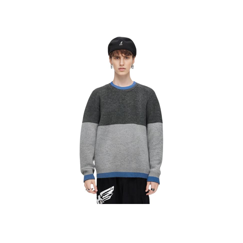 Uniqlo X JW Anderson X Federer Collaboration Color Block Loose Fit Crew Neck Sweater Men Sweater Dark-Gray 465889-08