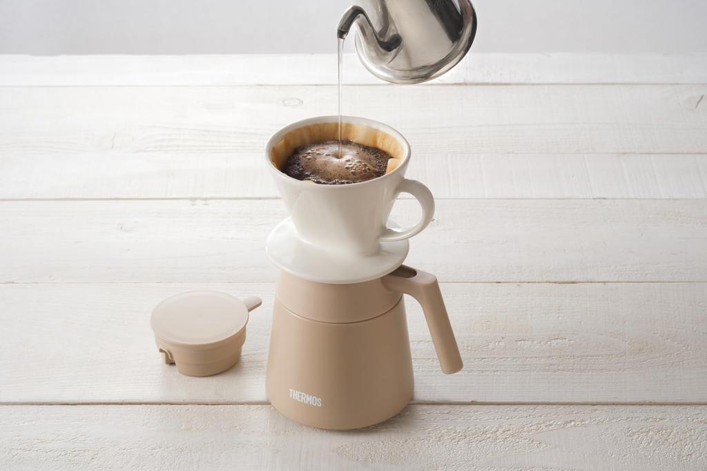 Thermos Vakuumisolierter Kaffeebereiter, 720 ml, Cafe Latte, alle Teile, spülmaschinenfest, Kaffeetropfer-kompatibel, Thermos Structure CL Heat/Cold TTF-720